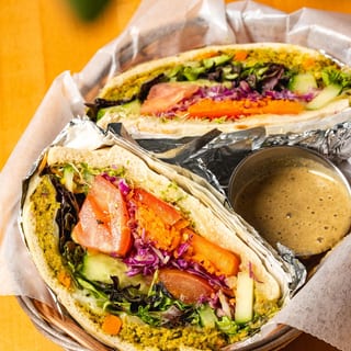 Veggie Burger Pita Melt